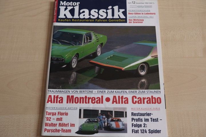 Deckblatt Motor Klassik (12/1992)